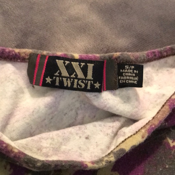 One Shoulder XXI TWIST Cameo Tie Up Tank Top - Picture 6 of 6